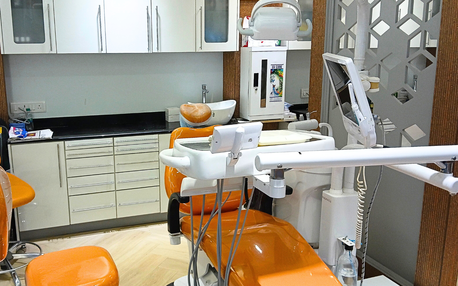 Dental operatory with cabinetry and equipment
